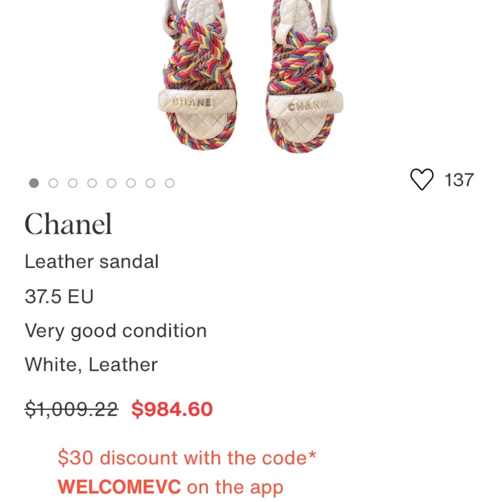 2023 Authentic Chanel size 8 sandal’s